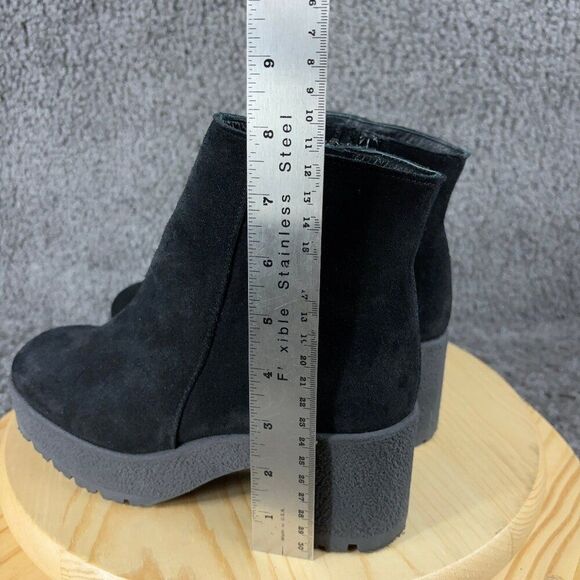 Cordani Boots Women Sz 7 Black Suede Platform Chunky Ankle Booties Made in Italy - Picture 5 of 8